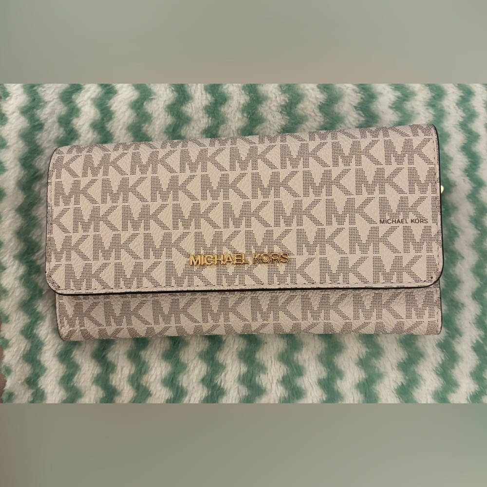 Michael Kors Cream Monogram Clutch